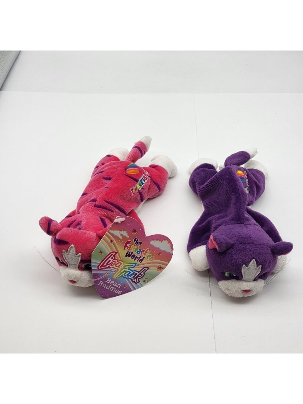 Lisa Frank Vintage Bean Buddies Lot Kitty Cat Twinkle Star Playtime Pink Purple